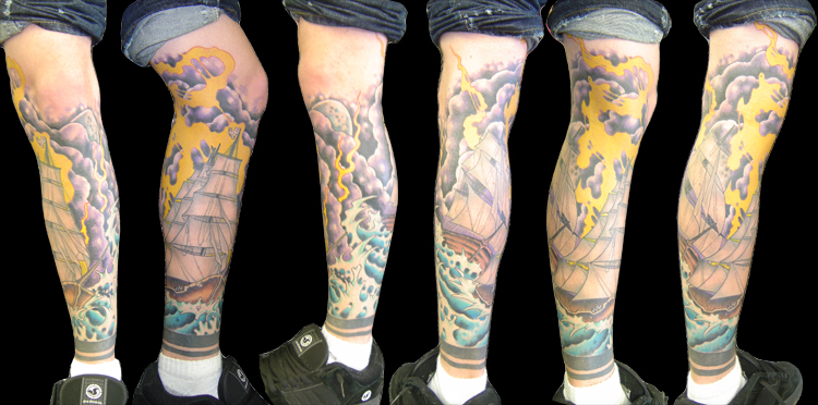 Looking for unique Old School tattoos Tattoos?  Ghost ship leg sleeve